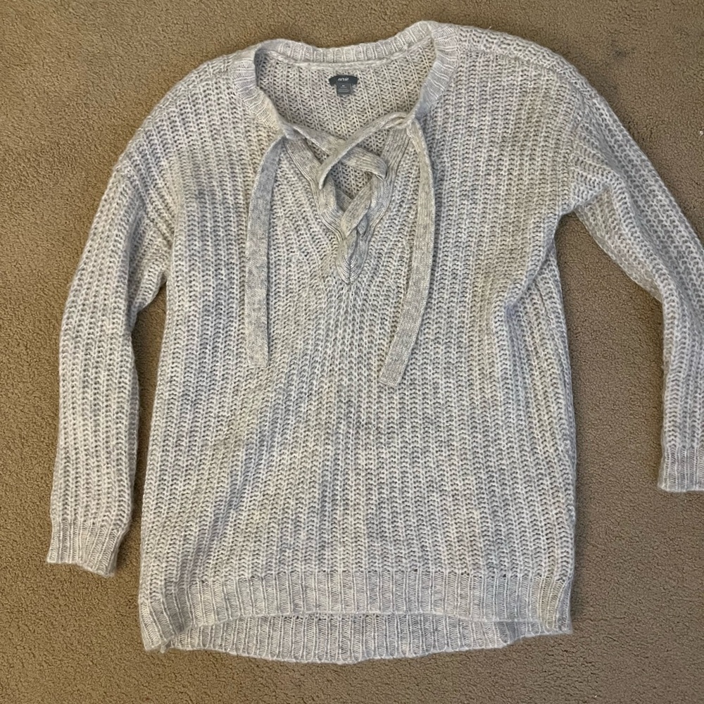 Aerie pullover lace-up sweater